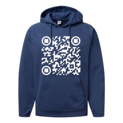 Qr President Trump Dance Code Performance Fleece Hoodie