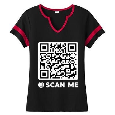 Qr President Trump Dancing Code 4547 Ladies Halftime Notch Neck Tee