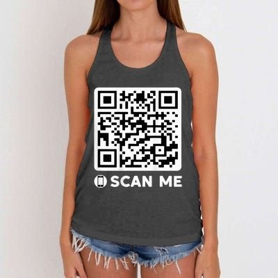 Qr President Trump Dancing Code 4547 Women's Knotted Racerback Tank