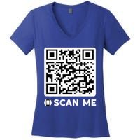 Qr President Trump Dancing Code 4547 Women's V-Neck T-Shirt