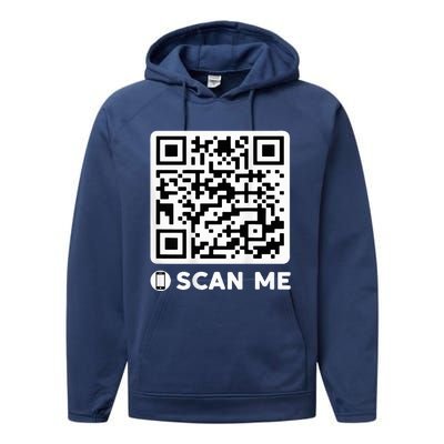 Qr President Trump Dancing Code 4547 Performance Fleece Hoodie