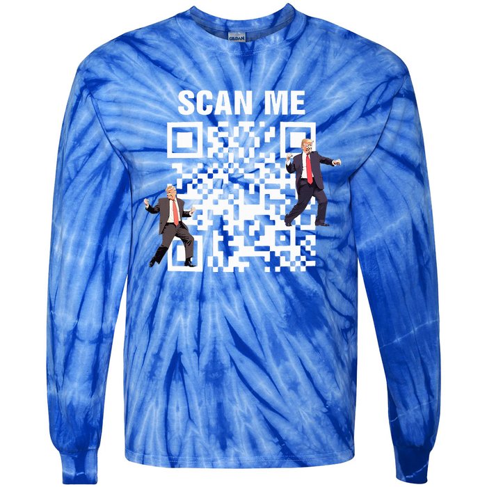 Qr President Trump 4547 Dancing Code Tie-Dye Long Sleeve Shirt