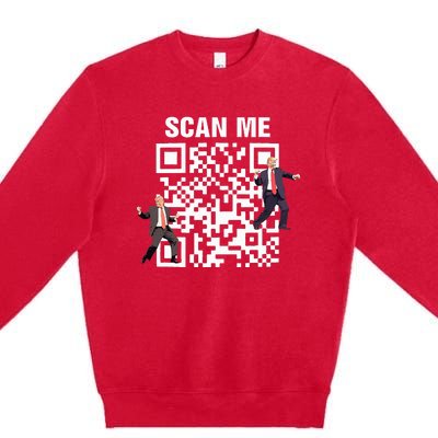 Qr President Trump 4547 Dancing Code Premium Crewneck Sweatshirt