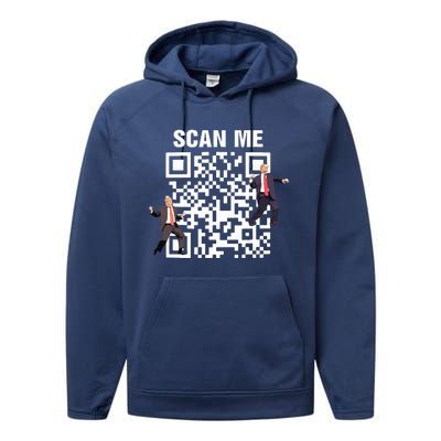 Qr President Trump 4547 Dancing Code Performance Fleece Hoodie