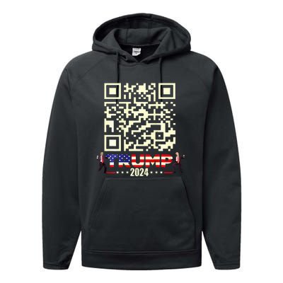 Qr President Trump 4547 Trump Dancing Code Performance Fleece Hoodie