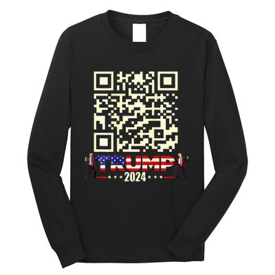 Qr President Trump 4547 Trump Dancing Code Long Sleeve Shirt