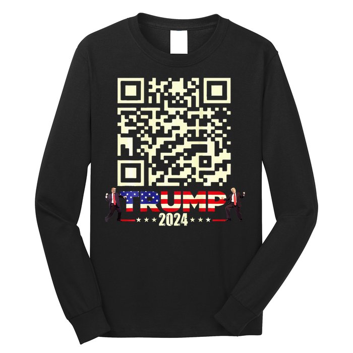 Qr President Trump 4547 Trump Dancing Code Long Sleeve Shirt