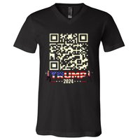 Qr President Trump 4547 Trump Dancing Code V-Neck T-Shirt