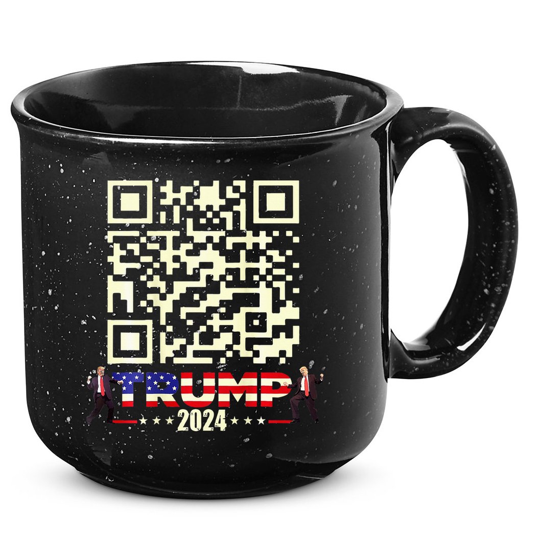 Qr President Trump 4547 Trump Dancing Code 15oz Campfire Ceramic Mug