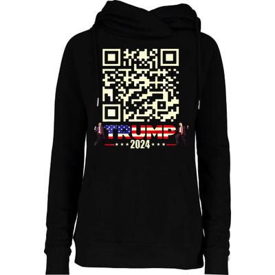 Qr President Trump 4547 Trump Dancing Code Womens Funnel Neck Pullover Hood