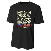 Qr President Trump 4547 Trump Dancing Code Performance Sprint T-Shirt