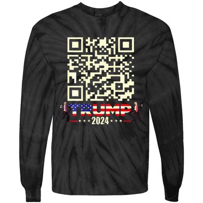 Qr President Trump 4547 Trump Dancing Code Tie-Dye Long Sleeve Shirt