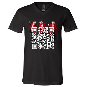 Qr President Trump Dance Code V-Neck T-Shirt