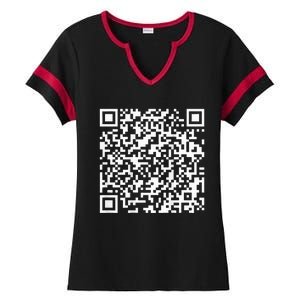 Qr President Trump 4547 Trump Dancing Code Ladies Halftime Notch Neck Tee