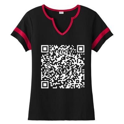 Qr President Trump 4547 Trump Dancing Code Ladies Halftime Notch Neck Tee