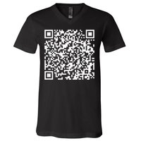 Qr President Trump 4547 Trump Dancing Code V-Neck T-Shirt