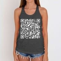 Qr President Trump 4547 Trump Dancing Code Women's Knotted Racerback Tank