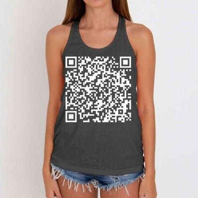 Qr President Trump 4547 Trump Dancing Code Women's Knotted Racerback Tank