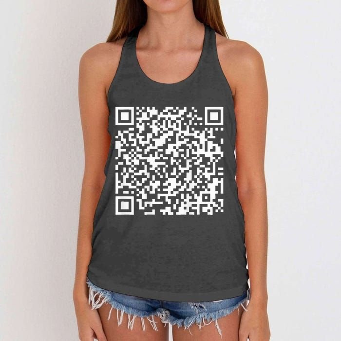 Qr President Trump 4547 Trump Dancing Code Women's Knotted Racerback Tank