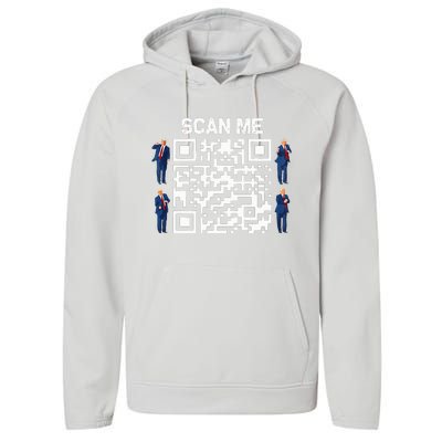 Qr President Trump 4547 Trump Dancing Code Performance Fleece Hoodie