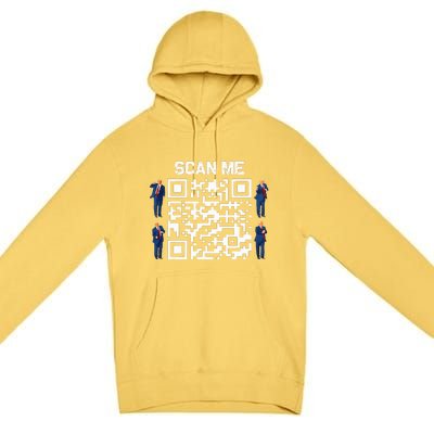 Qr President Trump 4547 Trump Dancing Code Premium Pullover Hoodie