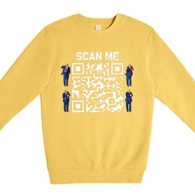 Qr President Trump 4547 Trump Dancing Code Premium Crewneck Sweatshirt