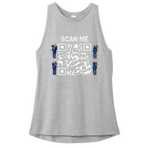 Qr President Trump 4547 Trump Dancing Code Ladies PosiCharge Tri-Blend Wicking Tank