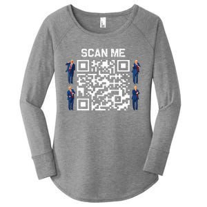 Qr President Trump 4547 Trump Dancing Code Women's Perfect Tri Tunic Long Sleeve Shirt