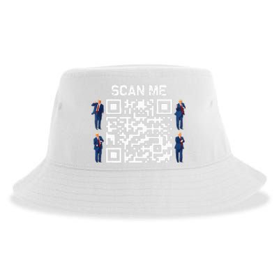 Qr President Trump 4547 Trump Dancing Code Sustainable Bucket Hat