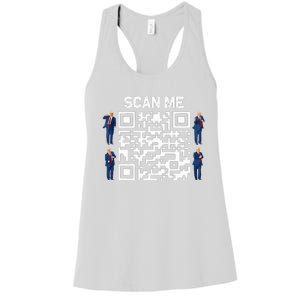 Qr President Trump 4547 Trump Dancing Code Women's Racerback Tank