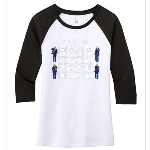 Qr President Trump 4547 Trump Dancing Code Women's Tri-Blend 3/4-Sleeve Raglan Shirt