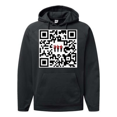 Qr President Trump 4547 Trump Dancing Code Performance Fleece Hoodie