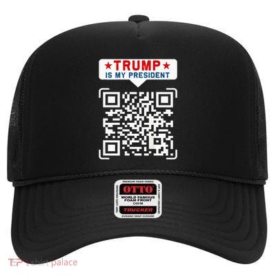Qr President Trump 4547 High Crown Mesh Back Trucker Hat