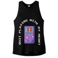 Quit Playing With My Heart Retro Video Game Ladies PosiCharge Tri-Blend Wicking Tank