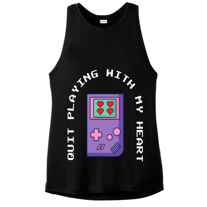 Quit Playing With My Heart Retro Video Game Ladies PosiCharge Tri-Blend Wicking Tank