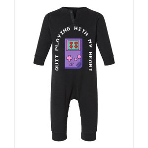 Quit Playing With My Heart Retro Video Game Infant Fleece One Piece