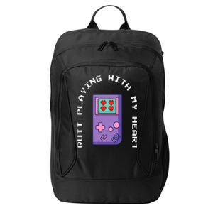 Quit Playing With My Heart Retro Video Game City Backpack