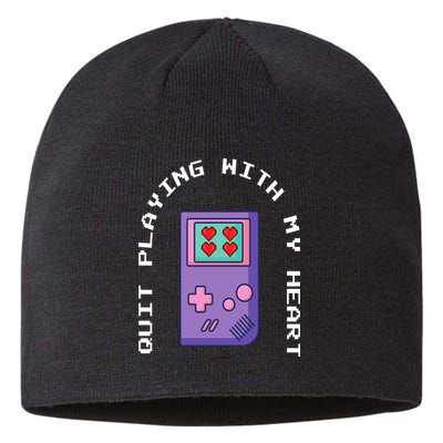 Quit Playing With My Heart Retro Video Game Sustainable Beanie