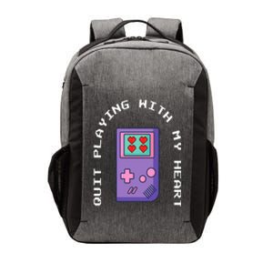 Quit Playing With My Heart Retro Video Game Vector Backpack