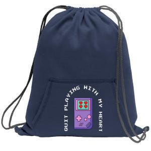 Quit Playing With My Heart Retro Video Game Sweatshirt Cinch Pack Bag