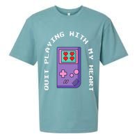 Quit Playing With My Heart Retro Video Game Sueded Cloud Jersey T-Shirt