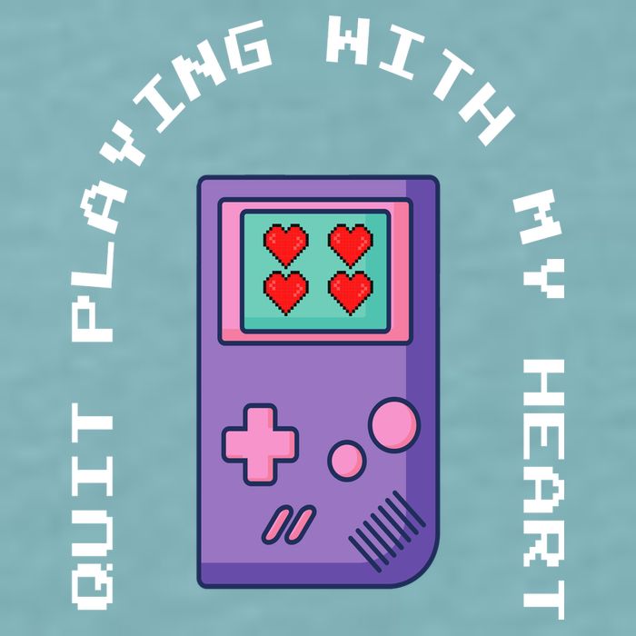 Quit Playing With My Heart Retro Video Game Sueded Cloud Jersey T-Shirt