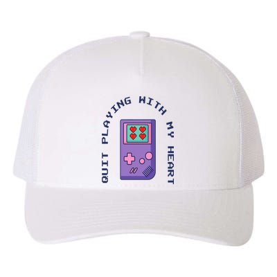 Quit Playing With My Heart Retro Video Game Yupoong Adult 5-Panel Trucker Hat