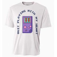 Quit Playing With My Heart Retro Video Game Cooling Performance Crew T-Shirt