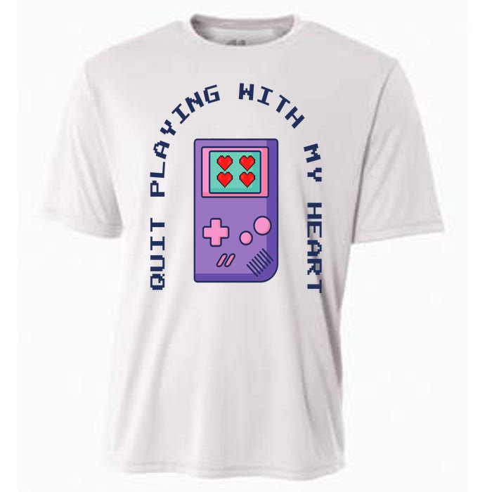 Quit Playing With My Heart Retro Video Game Cooling Performance Crew T-Shirt