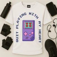 Quit Playing With My Heart Retro Video Game Cooling Performance Crew T-Shirt