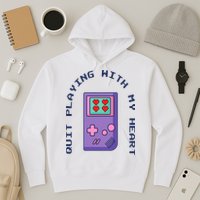 Quit Playing With My Heart Retro Video Game Hoodie