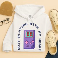 Quit Playing With My Heart Retro Video Game Hoodie