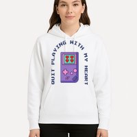 Quit Playing With My Heart Retro Video Game Hoodie