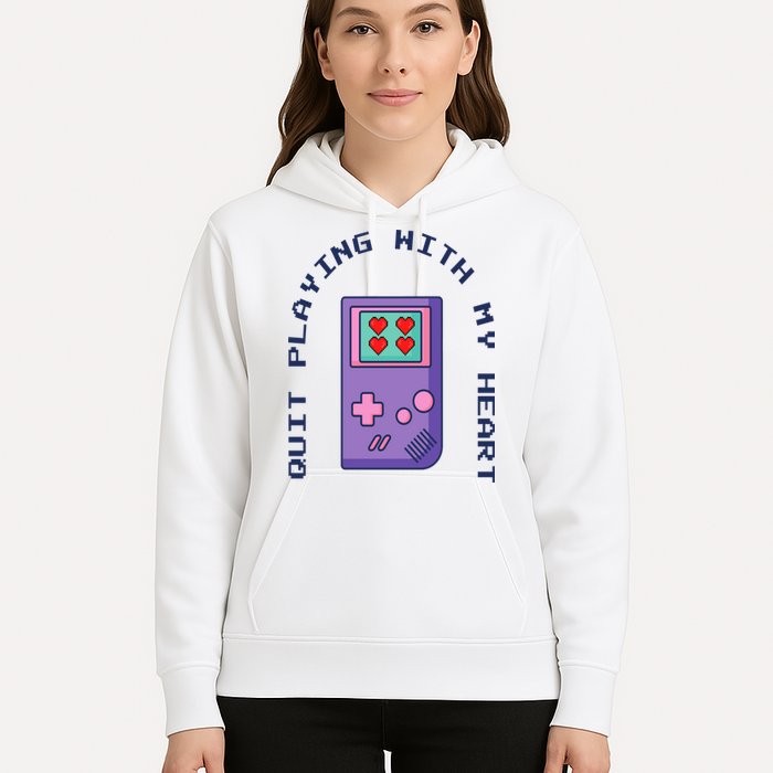 Quit Playing With My Heart Retro Video Game Hoodie
